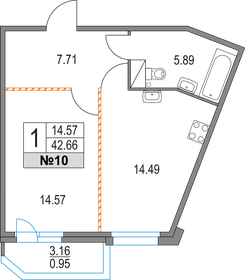 45,5 м², 2-комнатная квартира 11 096 000 ₽ - изображение 10