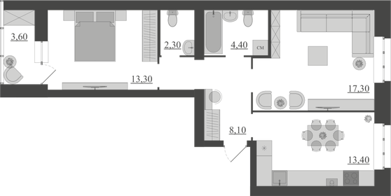 62,6 м², 2-комнатная квартира 5 571 400 ₽ - изображение 60