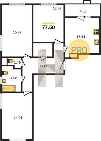 77,6 м², 3-комнатная квартира 22 377 000 ₽ - изображение 26