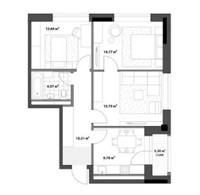74,8 м², 3-комнатная квартира 9 500 000 ₽ - изображение 113
