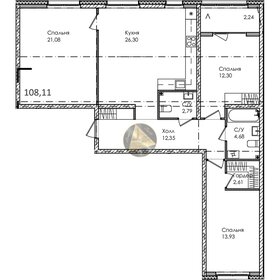 Квартира 108,1 м², 3-комнатная - изображение 1