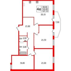 Квартира 127,1 м², 3-комнатные - изображение 2