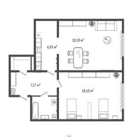 57,8 м², 3-комнатная квартира 5 890 000 ₽ - изображение 38