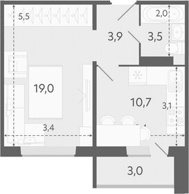 Квартира 40,1 м², студия - изображение 1