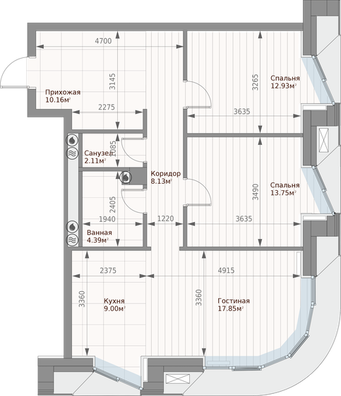 79,6 м², 2-комнатная квартира 26 097 140 ₽ - изображение 1