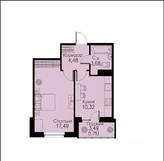 37,8 м², 1-комнатная квартира 5 150 000 ₽ - изображение 1