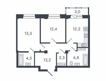 Квартира 70,1 м², 2-комнатная - изображение 1