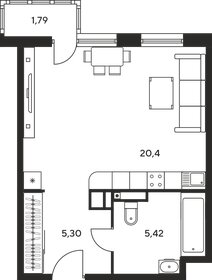 32,7 м², квартира-студия 4 480 000 ₽ - изображение 8