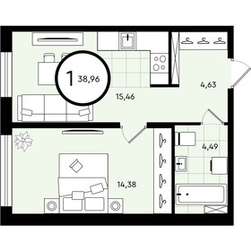 39,7 м², 2-комнатная квартира 3 200 000 ₽ - изображение 35