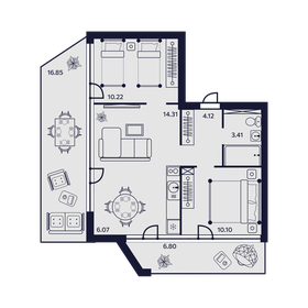 Квартира 71,9 м², 3-комнатные - изображение 1