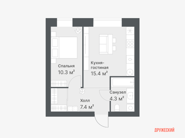 36 м², 1-комнатная квартира 6 900 000 ₽ - изображение 70