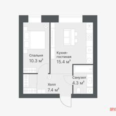 Квартира 37,4 м², 1-комнатная - изображение 4