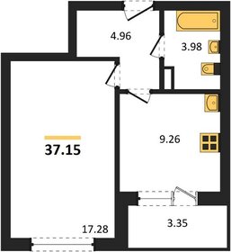Квартира 37,2 м², 1-комнатная - изображение 1