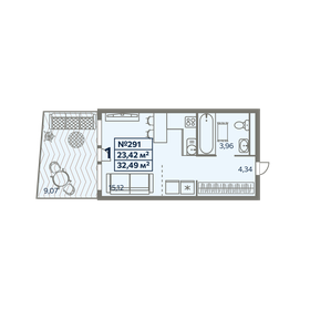 Квартира 32,5 м², студия - изображение 1