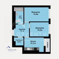 Квартира 55,9 м², 2-комнатная - изображение 2