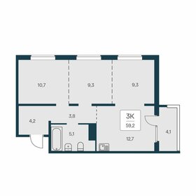 67,4 м², 3-комнатная квартира 6 260 000 ₽ - изображение 22