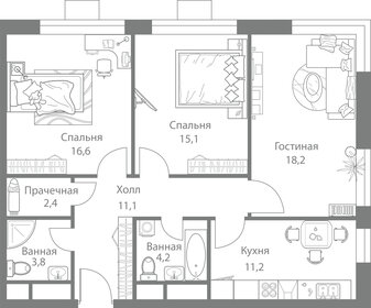 Квартира 82,6 м², 3-комнатная - изображение 1