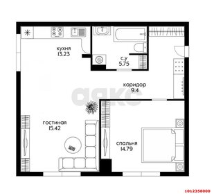 Квартира 58,1 м², 2-комнатная - изображение 1