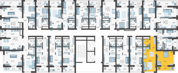 42,8 м², 2-комнатная квартира 17 164 124 ₽ - изображение 27