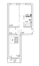 Квартира 63,5 м², 2-комнатная - изображение 1