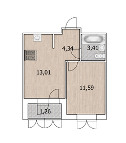 34 м², 1-комнатная квартира 5 080 000 ₽ - изображение 82
