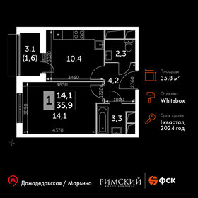 42,3 м², 1-комнатная квартира 7 400 000 ₽ - изображение 121