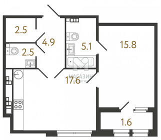 Квартира 48,4 м², 1-комнатная - изображение 1