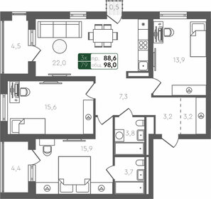 94,8 м², 3-комнатная квартира 9 610 000 ₽ - изображение 27