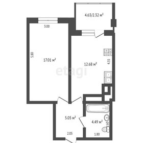 Квартира 41 м², 1-комнатная - изображение 2