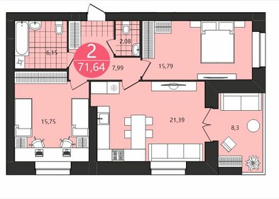 56,2 м², 2-комнатная квартира 5 791 800 ₽ - изображение 24