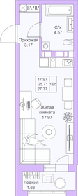 27,5 м², квартира-студия 6 880 000 ₽ - изображение 31