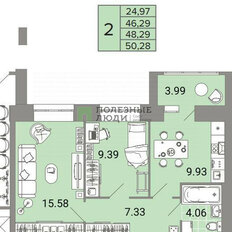 Квартира 50,3 м², 2-комнатная - изображение 2