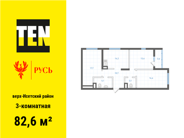 Квартира 82,6 м², 3-комнатная - изображение 1