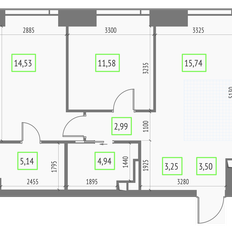 Квартира 61,7 м², 2-комнатная - изображение 2