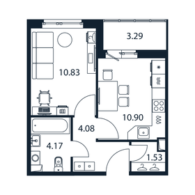 31,1 м², 1-комнатная квартира 4 500 000 ₽ - изображение 91