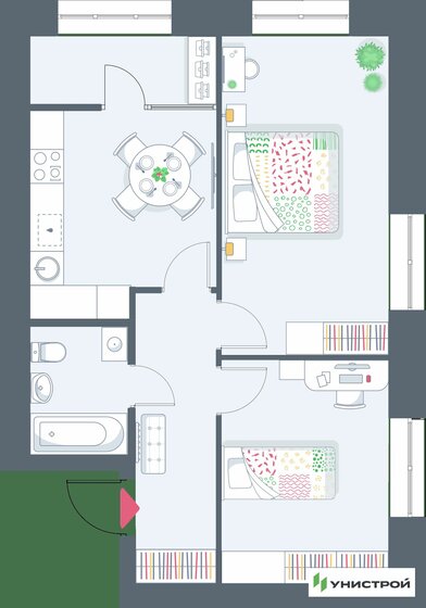 54,9 м², 2-комнатная квартира 12 594 000 ₽ - изображение 1