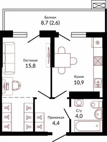 Квартира 37,7 м², 1-комнатная - изображение 1