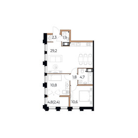 57,3 м², 2-комнатная квартира 9 282 600 ₽ - изображение 31