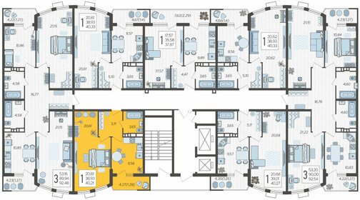 40,3 м², 1-комнатная квартира 6 200 000 ₽ - изображение 112