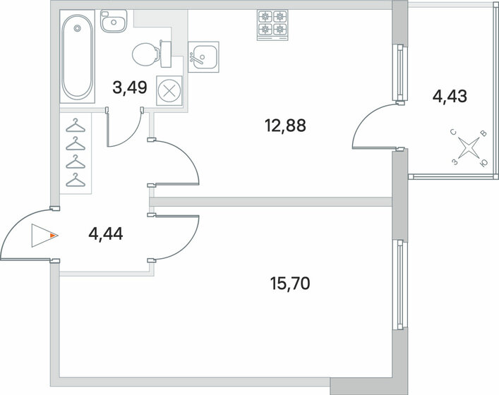 37,8 м², 1-комнатная квартира 6 473 223 ₽ - изображение 46