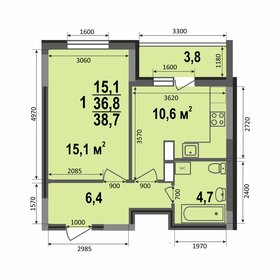 Квартира 38,7 м², 1-комнатная - изображение 1