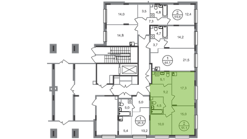 64 м², 2-комнатная квартира 15 800 000 ₽ - изображение 72