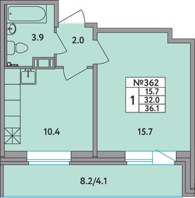 Квартира 36,1 м², 1-комнатная - изображение 1