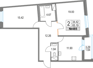 67,9 м², 3-комнатная квартира 3 200 000 ₽ - изображение 83