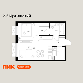 Квартира 37,6 м², 1-комнатная - изображение 1