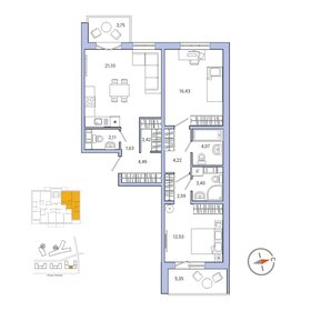 Квартира 78,3 м², 2-комнатная - изображение 1