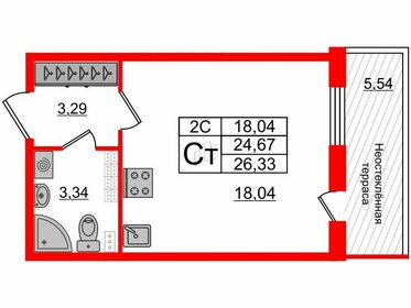 24,1 м², квартира-студия 4 650 140 ₽ - изображение 63