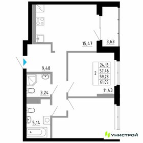 59,3 м², 2-комнатная квартира 9 444 000 ₽ - изображение 25