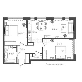 Квартира 58,4 м², 2-комнатная - изображение 2