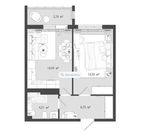 39,9 м², 2-комнатная квартира 5 025 000 ₽ - изображение 38